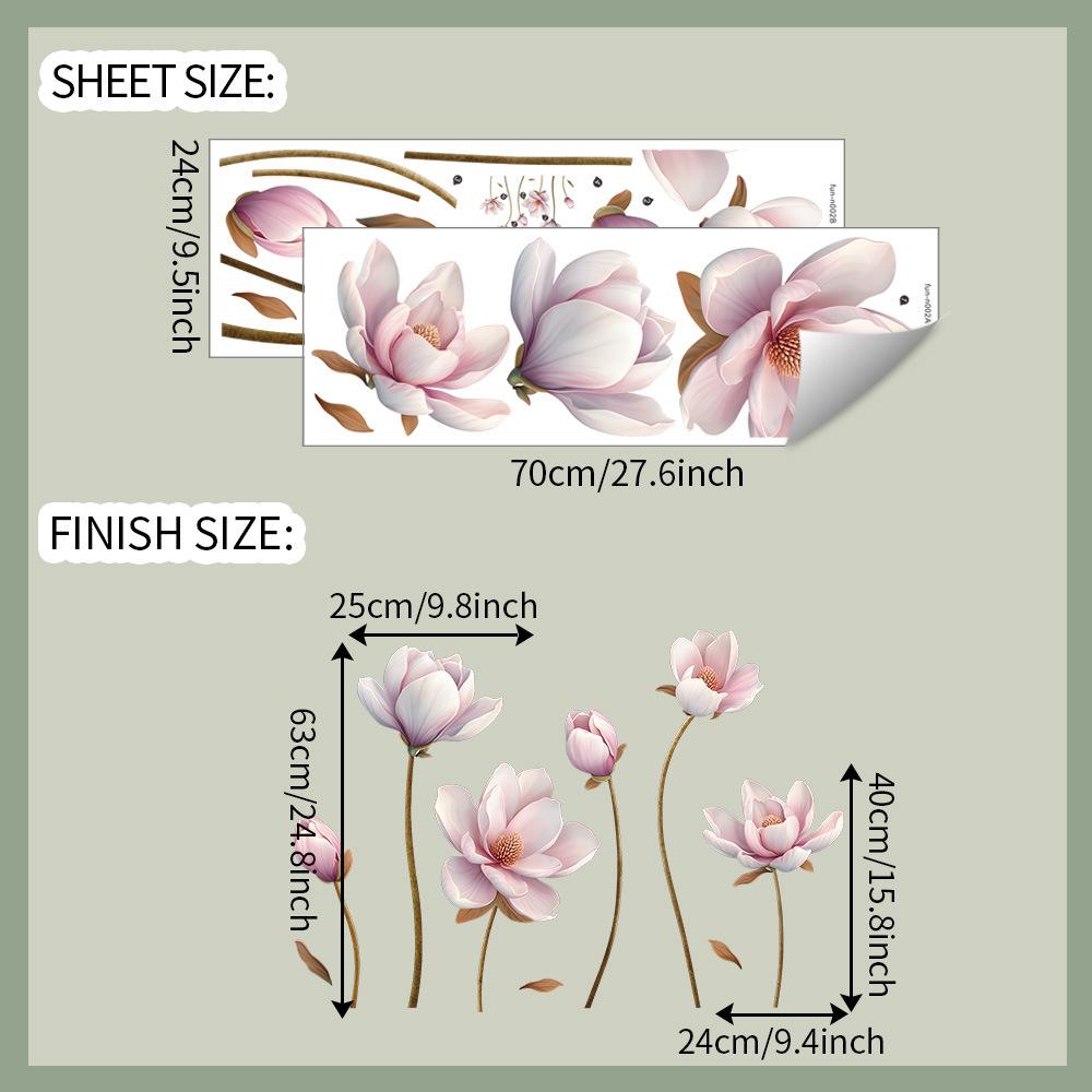 Kinesisk stil Relieffblomma Dekorativa Väggklistermärken för Sovrum Vardagsrum Entréhall Hem Bakgrund