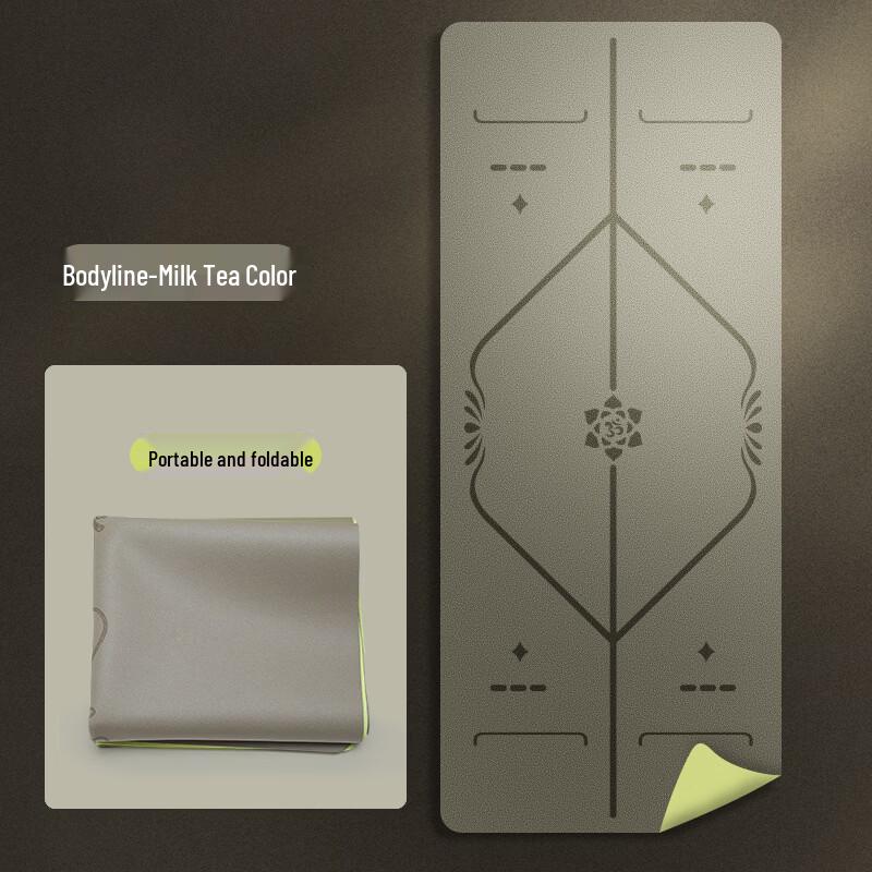Sanfan Foldable PU+Rubber Yoga Mat with Alignment Lines