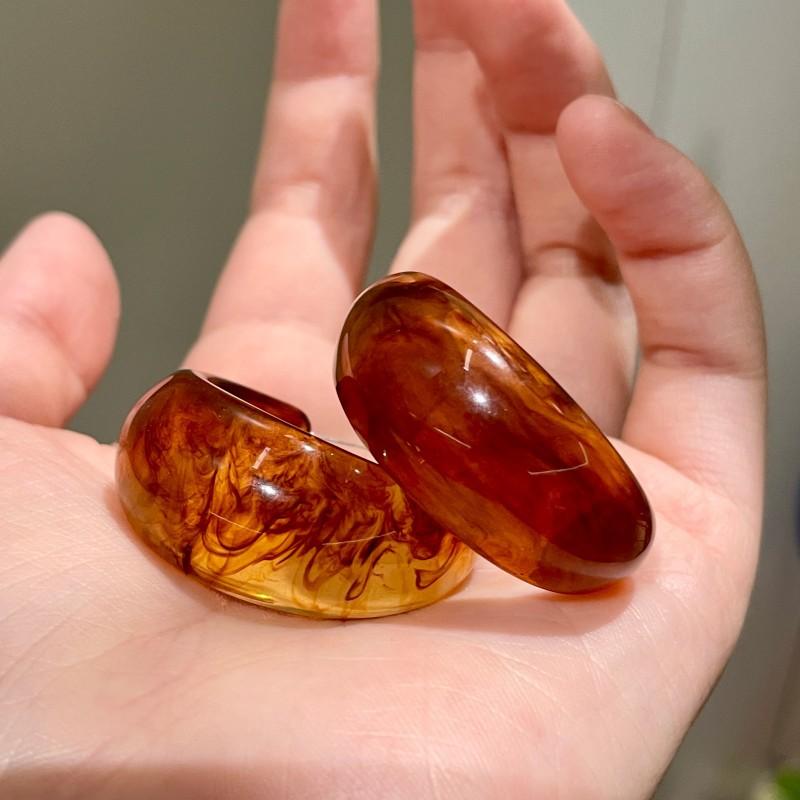 Natural tiger's eye stone series stud earrings for women Maillard exquisite retro earrings niche light luxury high-end temperament earrings