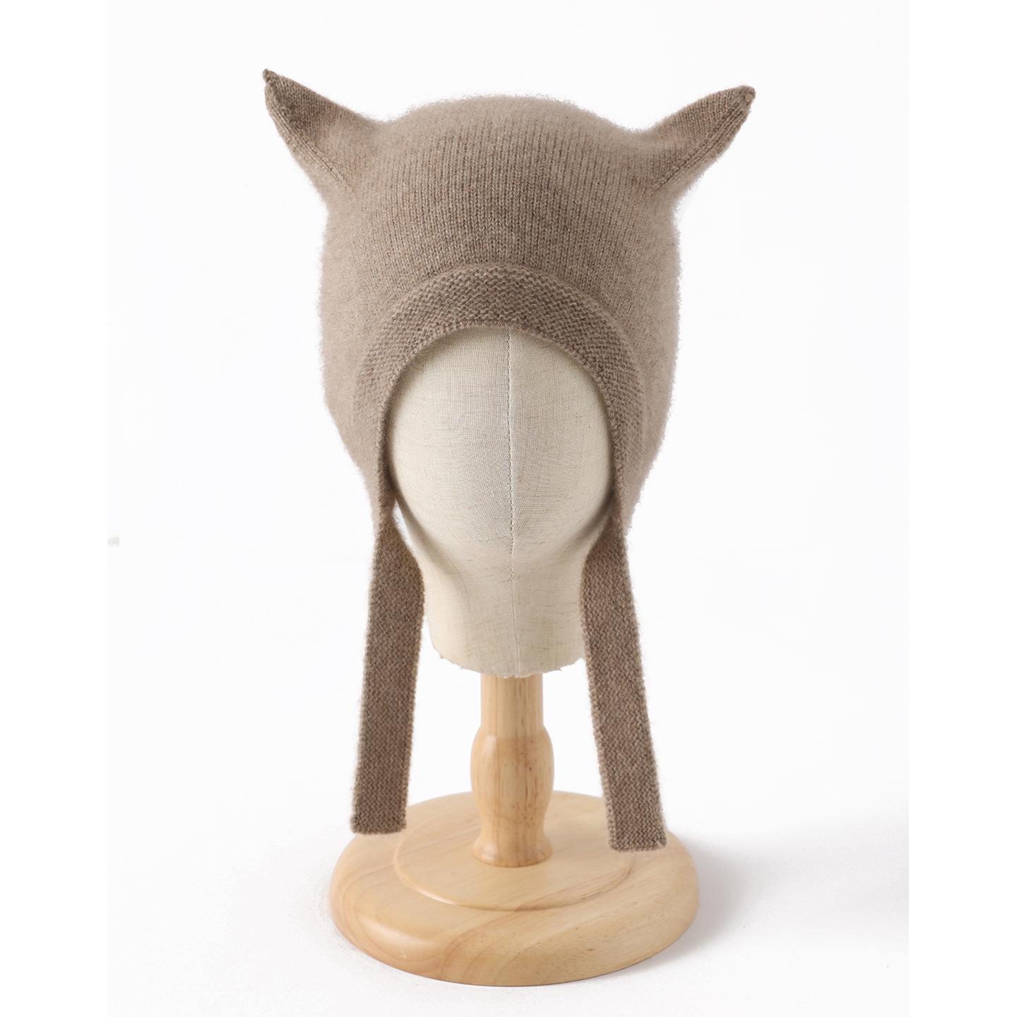 

Infant Cashmere Cat Ear Hat - Soft Autumn/Winter 2025 Style with Ear Protection Depth 16cm, Opening 24.5cm фіолетовий