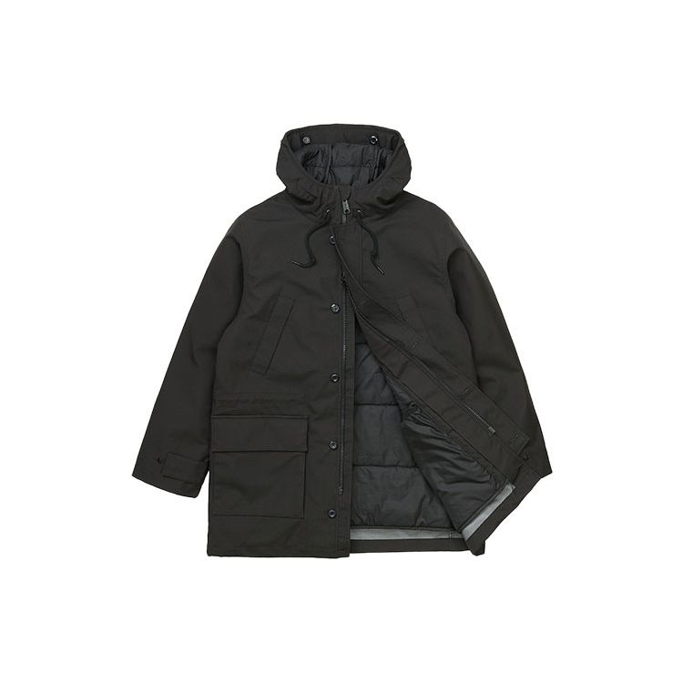 Carhartt WIP Solid Color Cotton Zip Hooded Parka Men outerwear Black I029455-26-XX