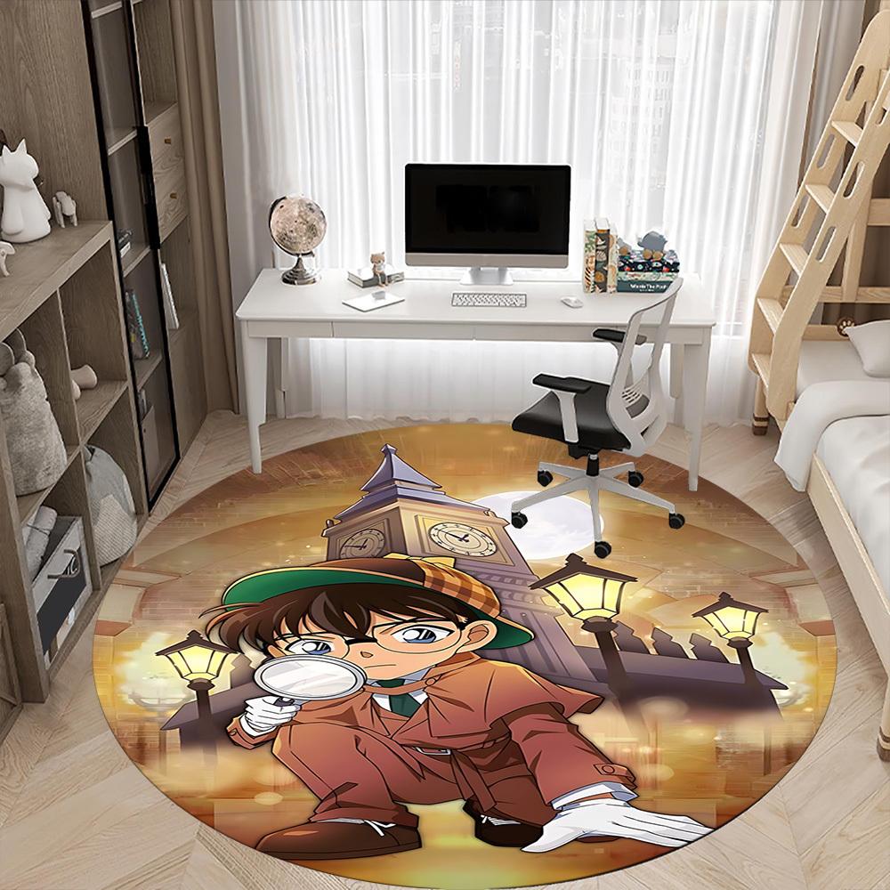 1PC Detective Conan Office Round Area Rug Suitable For Office, Under Office Chairs Bedroom Living Room Home Decor, Available in Various SizesT101