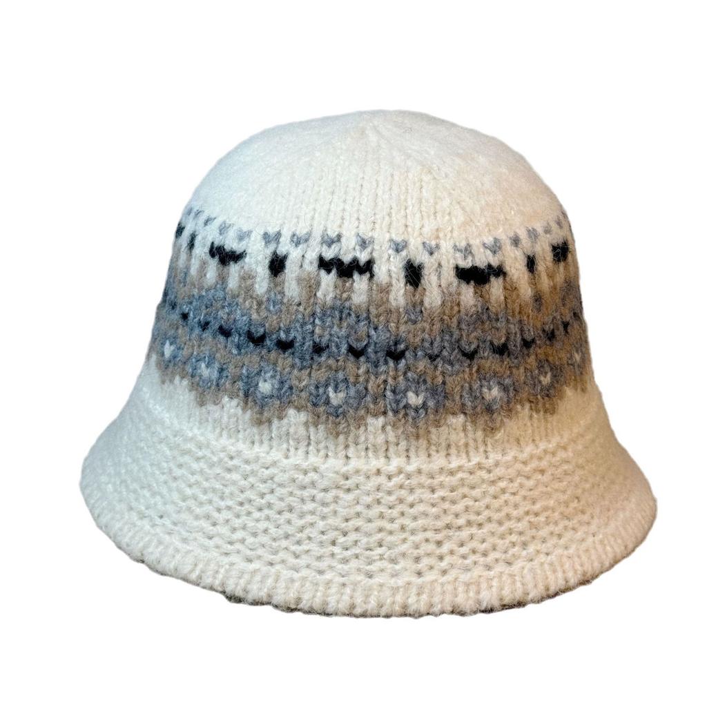 Knitted Wool Basin Hat for Women In Autumn and Winter Cold Proof Warm Comfortable and Versatile Small Fisherman Hat with A Face