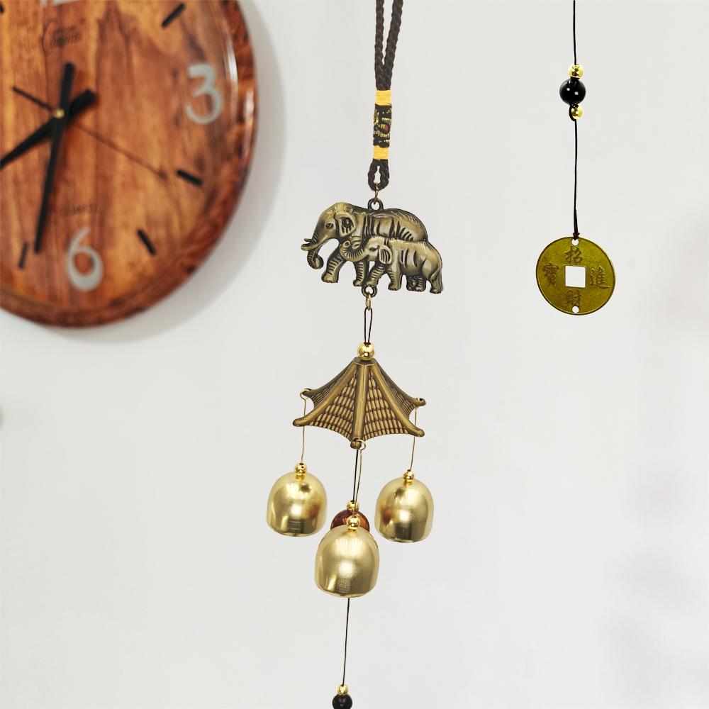 1 PC Lucky Wind Chimes Feng Shui Hanging Wind Chimes for Garden Good Luck Chinese Wind Bells with Coin Matel Bells Butterfly Cat