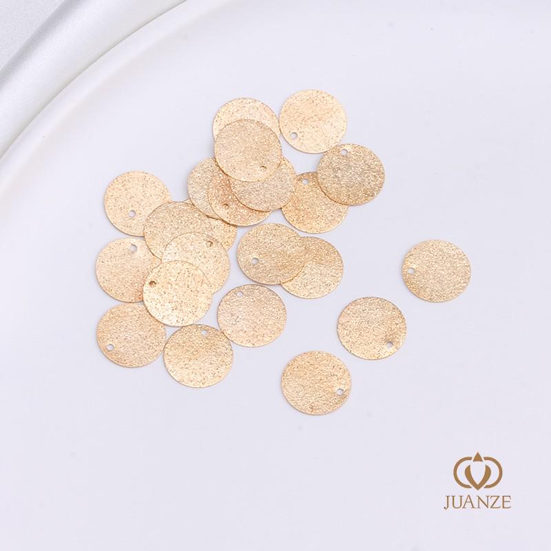 Small Frosted Metal Round Disc Charm for DIY Jewelry