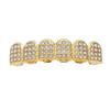 European Hip Hop Gold Teeth Grillz with Diamond Accents
