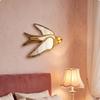 Mirror Bird Wall Hanging Antique Swallow Decor Carved for Indoor