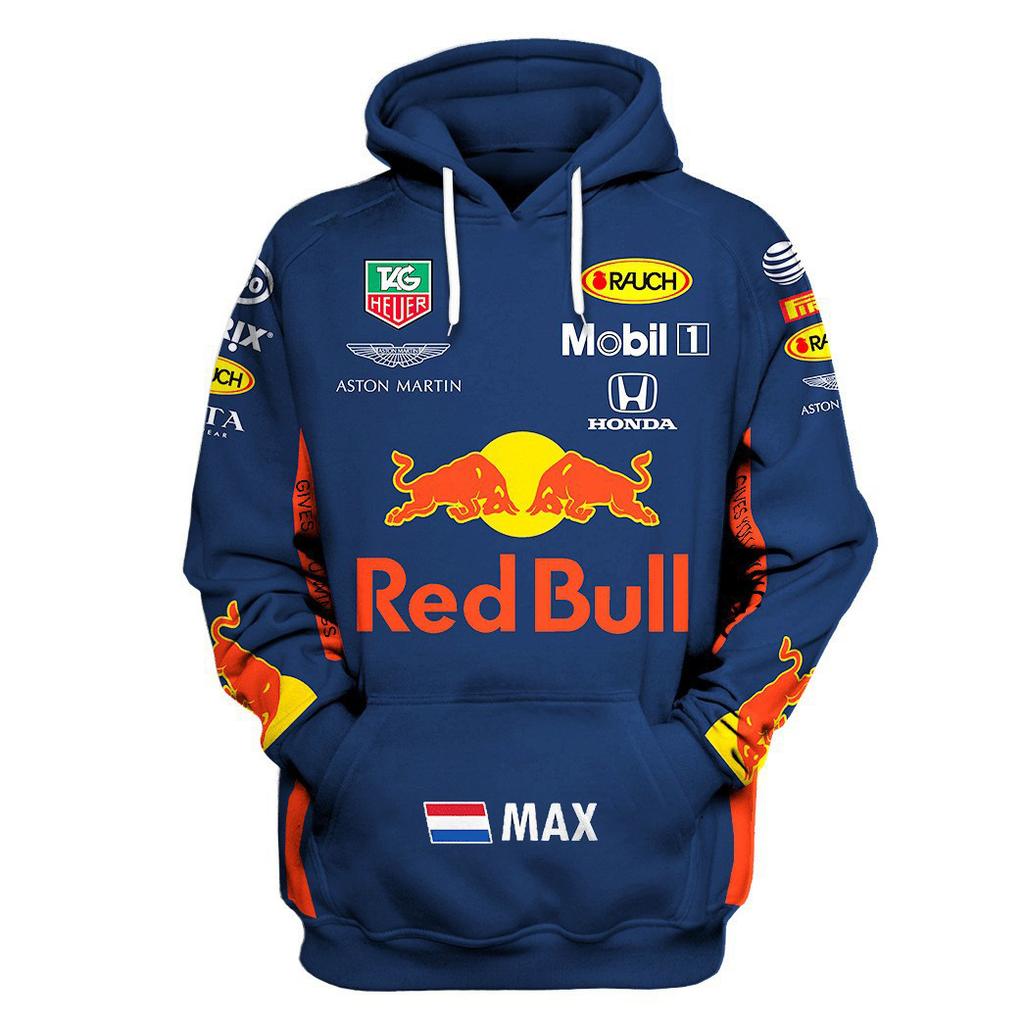 2026 Herren Frühjahrs- und Herbstkleidung für Red Bull F1 Racing und Motorradfahren, Red Bull Nischenstil, Neuer bedruckter Langarm-Stil
