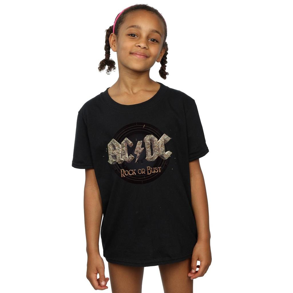 AC/DC Rock-Or-Bust-Baumwoll-T-Shirt für Mädchen
