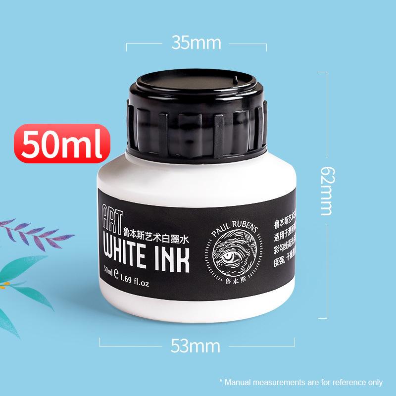 

50ml White Ink for Drawing Illustration Hand-Painted Highlights Hook Line Corrections Highly Opaque Quick-Drying Art Manga Ink