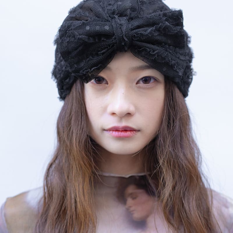 

poesiedame ЦВЕТОЧНЫЙ ТЮРБАН ИЗ КРУЖЕВА ЧЕРНОГО ЦВЕТА single type