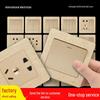 Champagne Gold Brushed One/Gang Switch & Socket Panel for Household Concealed Installation (Five-Hole).