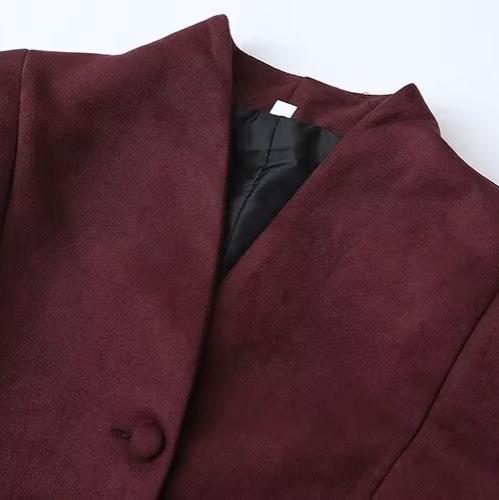 European and American style, new women's clothing, fashionable, casual, versatile, solid color stand-up collar slim jacket