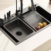Kitchen Sink Strainer Stopper Stainless Steel Black Kitchen Basin Sink Strain Drainer Replacement Drain Waste Filter Floor Drain