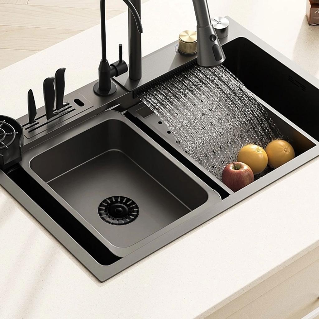 Kitchen Sink Strainer Stopper Stainless Steel Black Kitchen Basin Sink Strain Drainer Replacement Drain Waste Filter Floor Drain