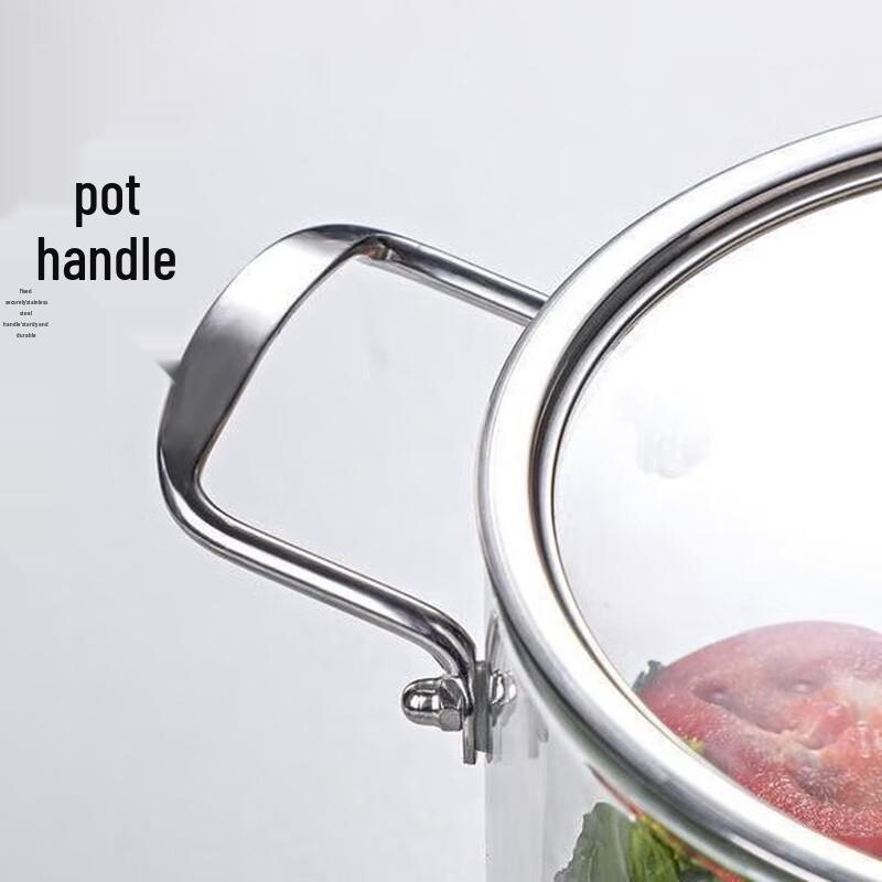 Szklany garnek do zupy z podwójnym uchwytem, 5,5 l, z wysokoboronokrzemowego szkła