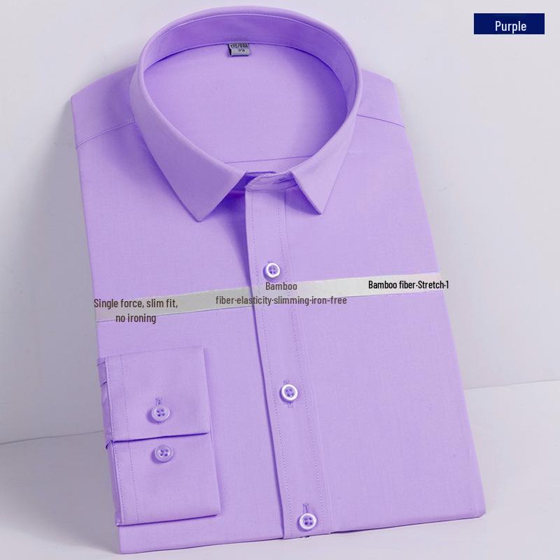 Men's Long-Sleeve Non-Iron Cotton Bamboo Shirt