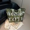 Casual Large-capacity Bag Women's New Letter Tote Bag Student Commuting Shoulder Tote Bag