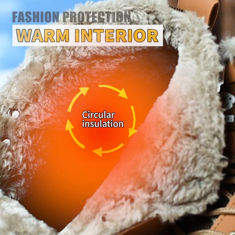 New Fashion Winter Velvet Work Safety Boots For Men Nail Proof Indestructible Waterproof Steel Toe Cap Male Sneakers