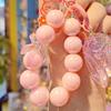 Keychain Strong Load-Bearing Macaron Color Beads Key Chain with Glitter Cicada Pendant Portable Anti-Lost Mobile Phone Chain Bag Hanger
