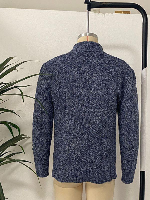 Men's Korean Style Knit Cardigan - Long Sleeve, Autumn Casual, Solid Color Sweater