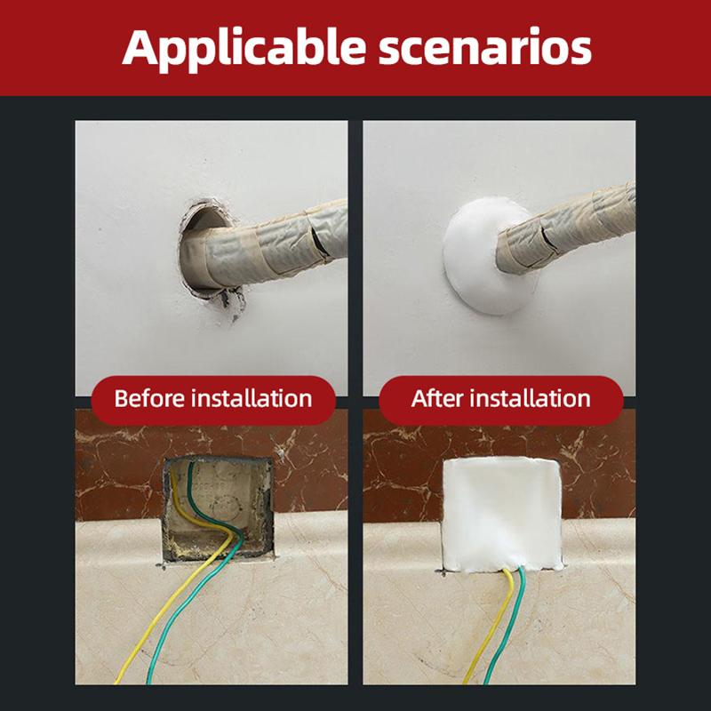 Dichtungskleber Schlamm Loch Klimaanlagenrohr Abdichtung Haushalt Wasserdicht, Insektensicher und Wasserdicht Wandreparatur Kanalisationsverstopfung Klebeschlamm
