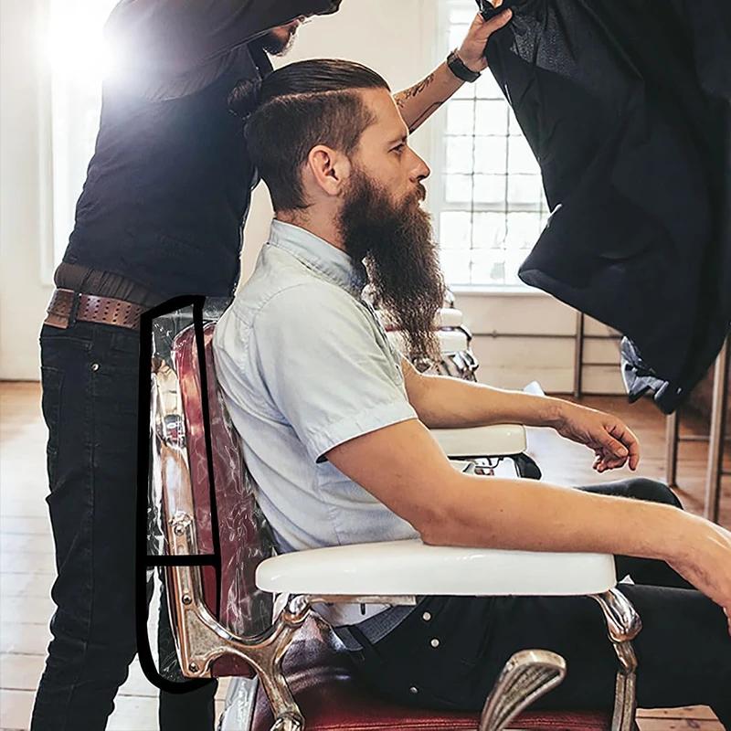 1Pcs Salon Beauty Chair Back Cover Plastic Pvc Transparent Waterproof Barber Chair Back Cover Hairdressing Styling Barbershop
