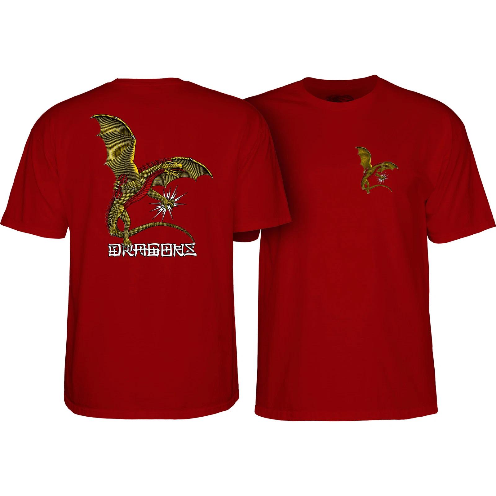 Powell Peralta Skateboard Shirt Dragons Logo Garnet 3XL