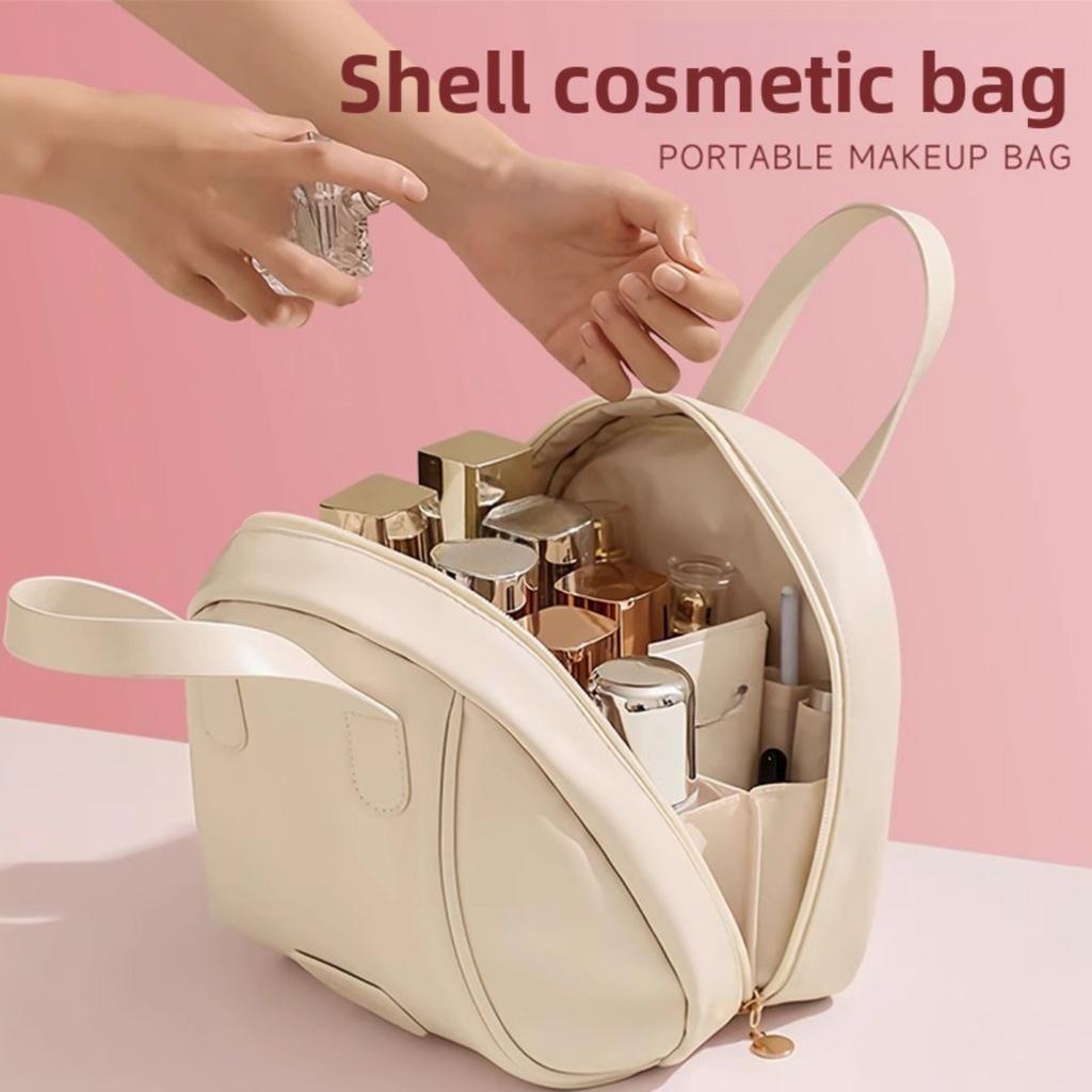 Skořepinová kosmetická taška pro ženy, velkokapacitní vodotěsná přenosná toaletní taška, velká taška na uskladnění make-upu
