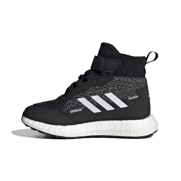 Adidas Abrasion Resistant High top Kids' Running Shoes Black White Kids' FZ2505