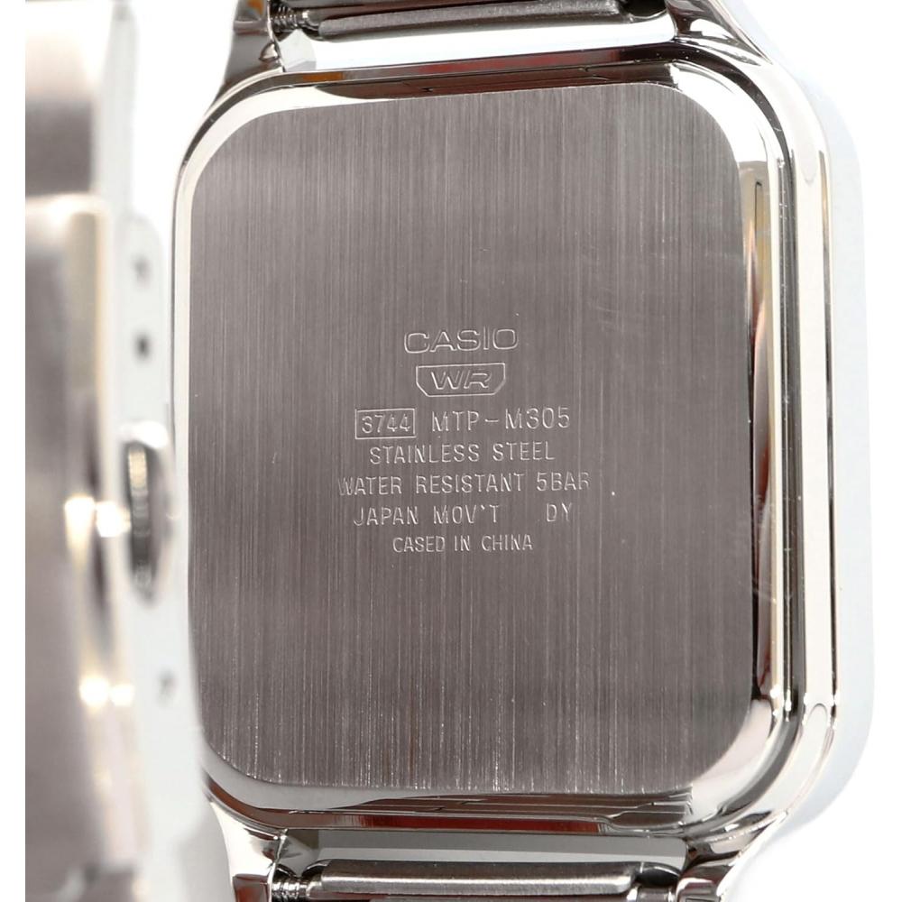 CaSio Standard Moon PhaSe Analog Men S Watch Metal Band Silver Mtp M305d 7a2v