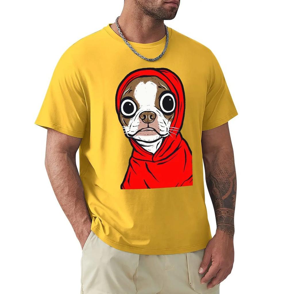 Brown Boston Dogs Terrier Hoodie T Shirt Harajuku Short Sleeve T-shirt 100% Cotton Graphics Tshirt Tops