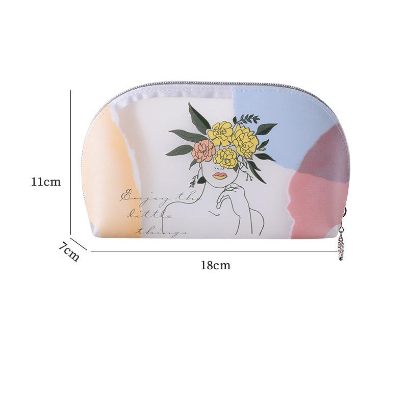 

Translucent TPU Toiletry Wash Bag Lovely Girl Pattern Makeup Cosmetic Organizer Bag,Size S Flower Crown Girl