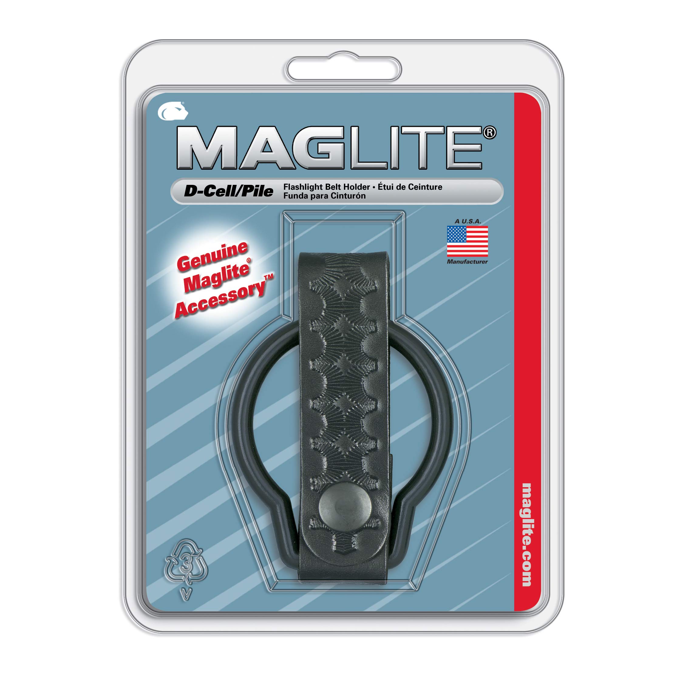 

MAGLITE LED Flashlight with Basketweave Belt Holder Black D.CELL ASXD056, чёрный