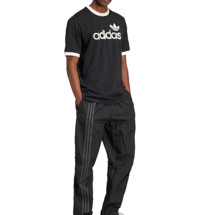 adidas Originální Pohodlné Ležérní Tričko s Krátkým Rukávem s Potiskem Loga Pánské Topy Černé JC8372