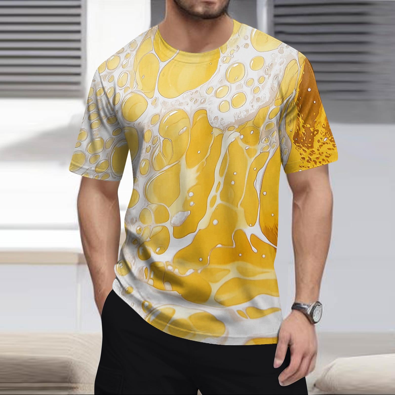 

Мужская модная футболка, уличная повседневная одежда с коротким рукавом XL жёлтый