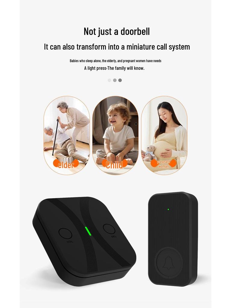 Ultra-Long Range Wireless Doorbell with Mobile Phone Control, High Volume, 300m Range, One-to-Many Functionality for Villas