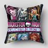 Monster High Pillow Cover Bedroom Home Office Decorative Pillowcase Square Zipper Pillow Cases Satin Fabric 10.16WJY