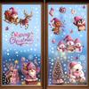 Christmas Cute Santa Claus Snowflake Window Decoration Static Cling Stickers
