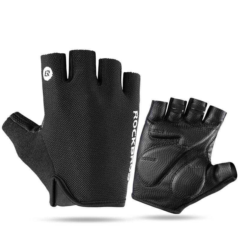 ROCKBROS Cycling gloves breathable half finger gloves racing bike gloves anti slip mountain bike gloves cycling equipment gloves M чёрный