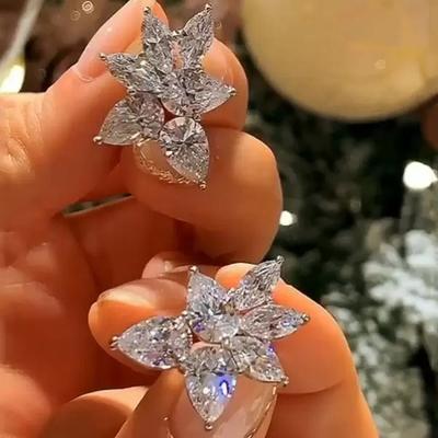 Neue Marquise/Wassertropfen CZ Ohrstecker Silber Farbe Mode Ohrringe für Frauen Party Täglich Tragbarer Schmuck