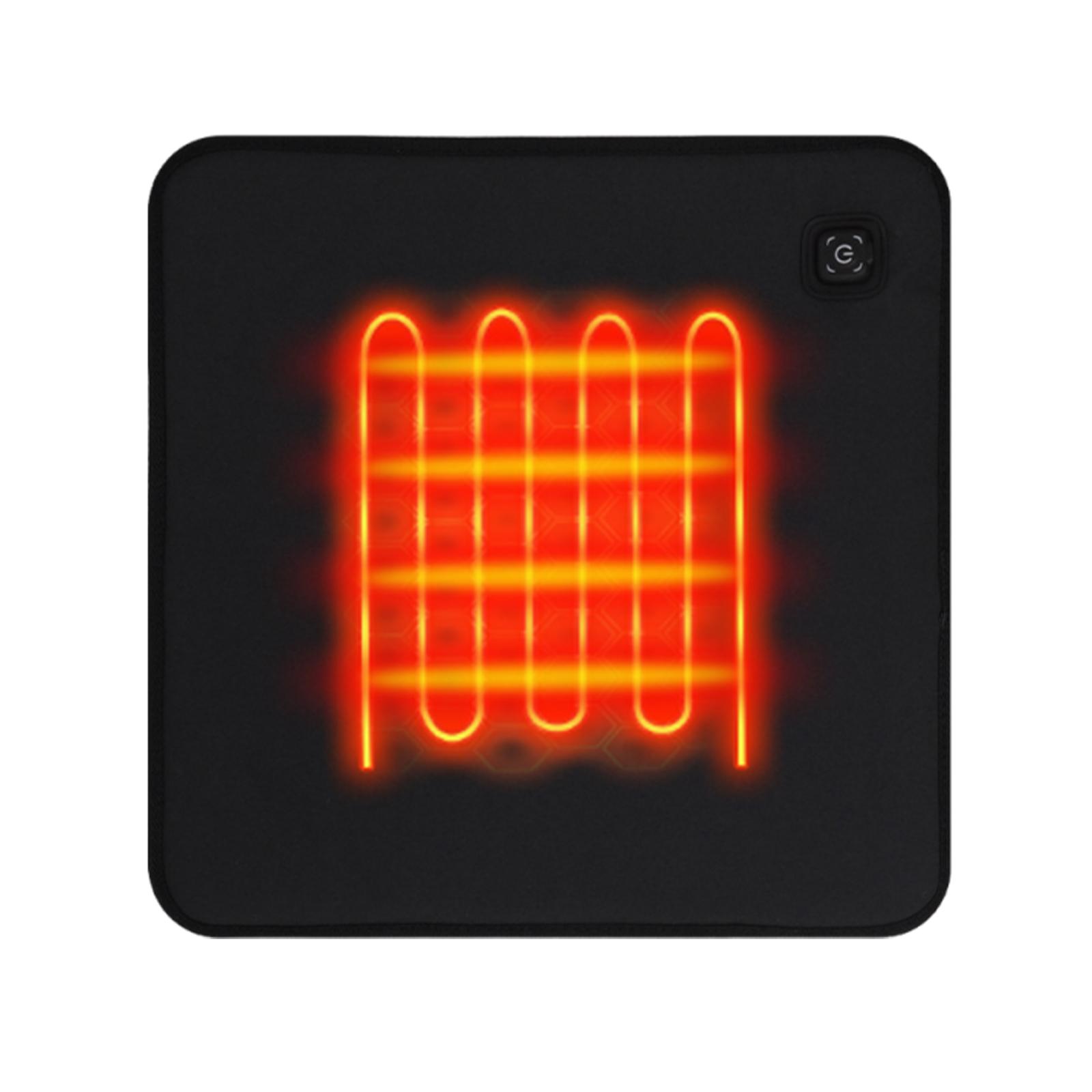 

5V USB Heated Seat Cushion 3-Level Temperature Foldable Heating Cushion Power Bank Not Included for Stadiums Bleacher Camping чорний