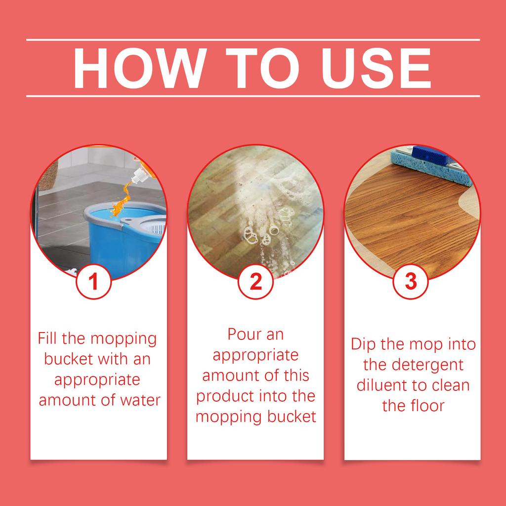 100ml Concentrated Wood Floor Cleaner Removes Stains Polish Shine Orange Scent Foam for Hardwood Laminate Tile Safe Quick Drying
