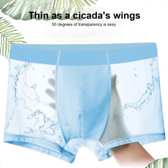 Men Boxer Underwear Mid-rise Elastic Waistband Short Briefs Breathable Smooth Lines Solid Color