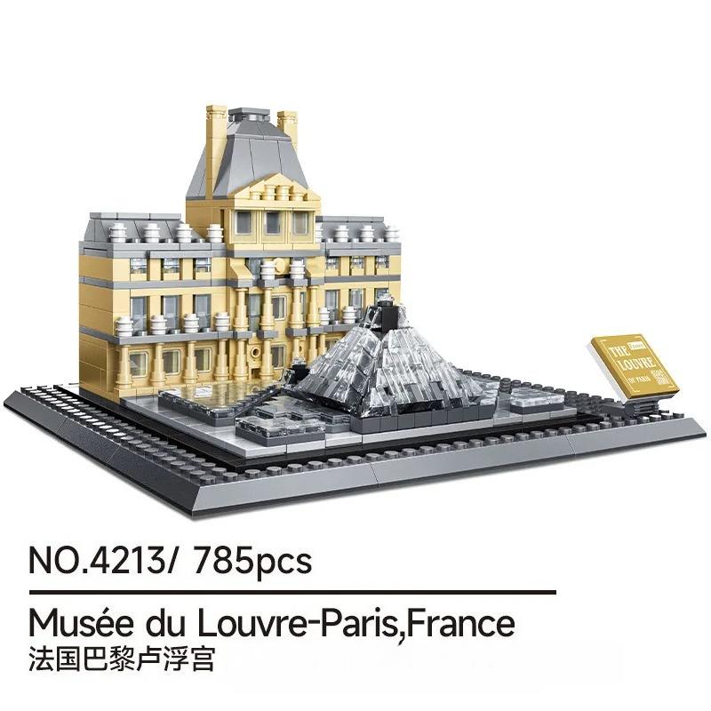 City Paris World Famous Building Blocks Creative The Louvre Museum Building France Model Bricks Ornament Toys for Boys Adult
