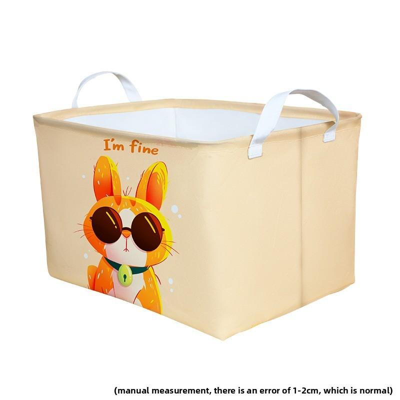 Canvas Cloth Collapsible Storage Basket For Dormitory Clothes And Toy Organization