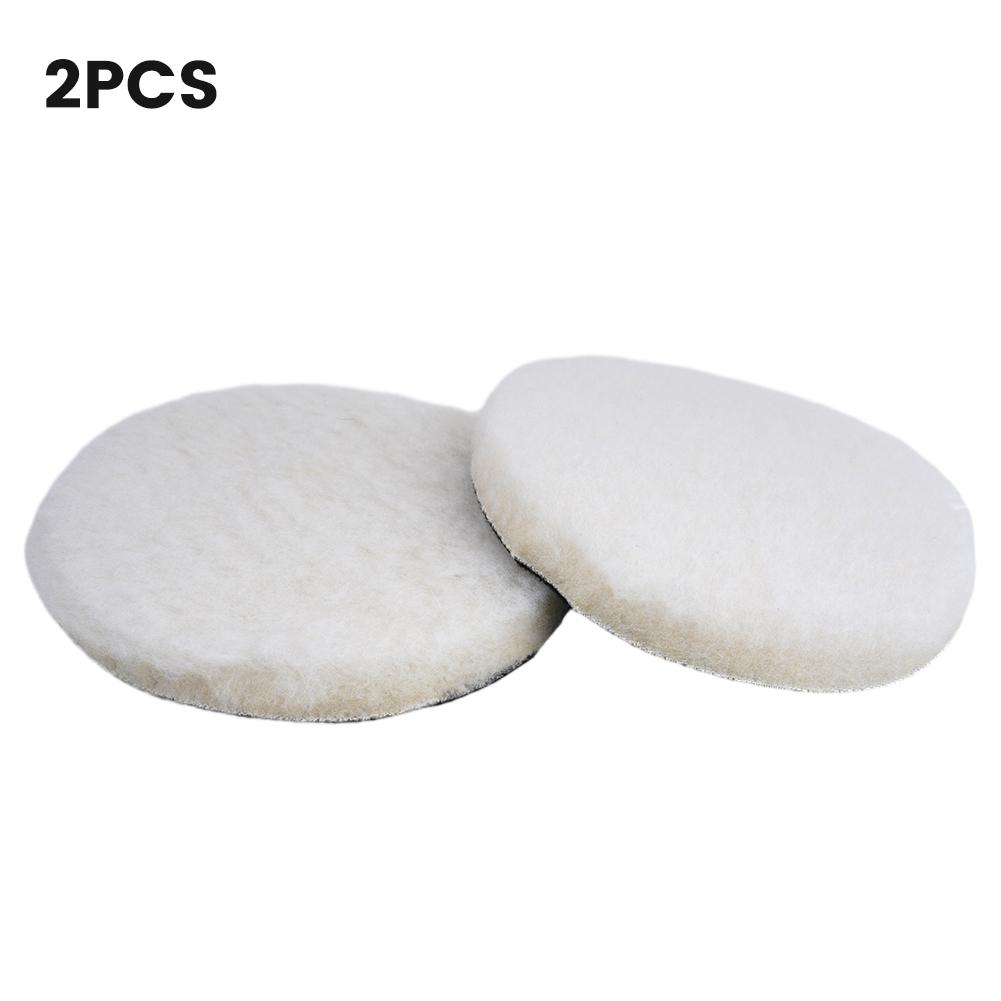 2pcs 5/6/7 Inch Wool Buffing Polishing Pads Foam Washable For Automotive Marine Coatings Buffing Abrasive Sand Scratches Tools