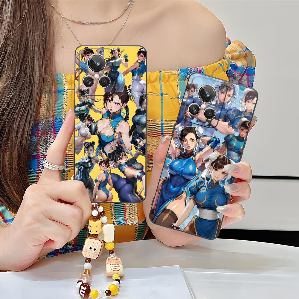 Street Fighter Chunli Phone Case for Realme 15 14 13 12 11 10 9 Pro Plus T i Lite 5G Colorful Printing Cover Luxury Pretty Cover