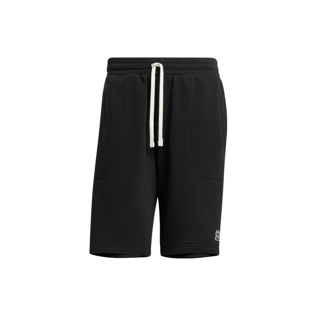 Adidas Neo Solid Color Casual Straight-Leg Shorts Unisex Bottoms Black HS6819
