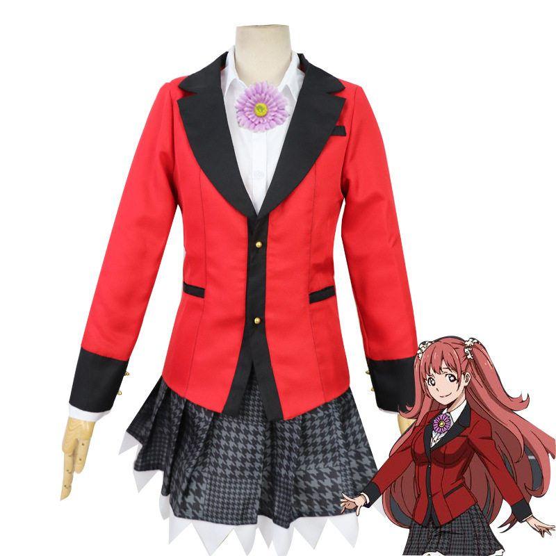 In-Stock Kakegurui Snake Eater Yumeko Cosplay Costume Set Unisex School Uniform